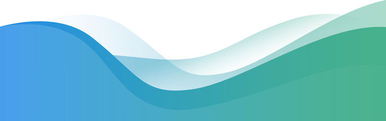 Blue and Green Gradient Footer Wave Banner  © CubetoCute