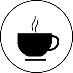 coffee cup icon.Coffee cup vector icons.Cups of coffee tea collection. Hot drink icon.Cup coffe with steam. Flat style -cup a coffee sign and symbol.Steamy Coffee Cup Icon on Black and White Vector.