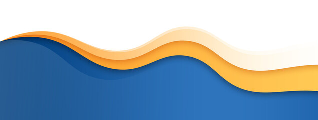 Orange and Blue Footer Wave Banner