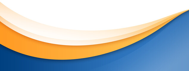 Orange and Blue Footer Wave Banner