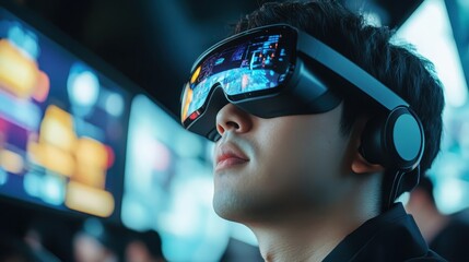 AI engineers demonstrating intelligent virtual assistants in a corporate meeting