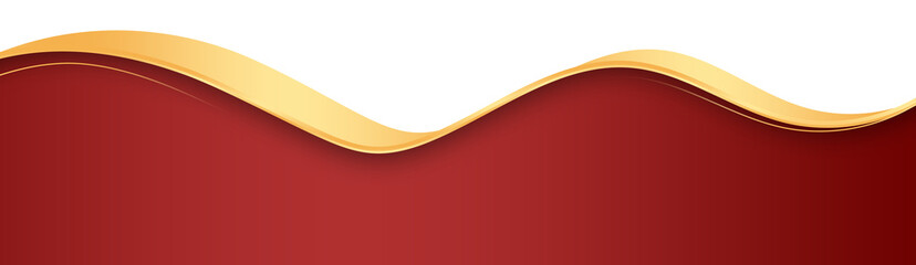 Red and Gold Footer Wave Banner