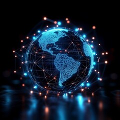 Fototapeta premium Global Connectivity and Communication Technology Network Concept