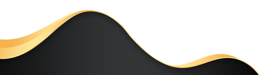 Black and Gold Footer Wave Banner