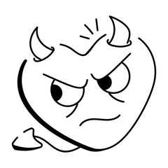 Doodle style icon of demon heart 

