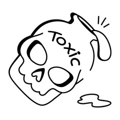 Sketchy style icon of toxic drink in a spooky bottle 

