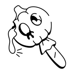 A doodle style icon of spooky candy 

