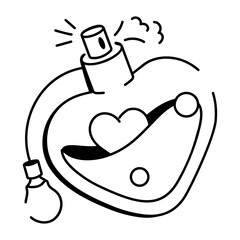 A sketchy style icon of perfume bottle 