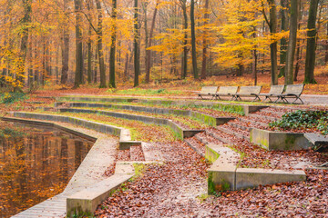 Landgoed Beekhuizen in autumn. a National Park in Beekhuizen, Netherlands.