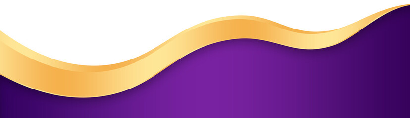 Purple Gold Footer Wave Banner