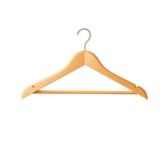 A wooden hanger with a smooth finish and a metal hook, designed for hanging clothes.