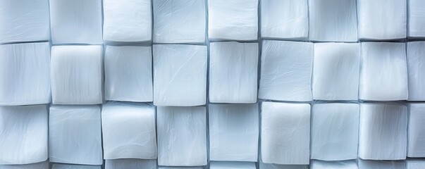 Fiberglass and innovation concept. Textured blue tiles arranged in a grid pattern.