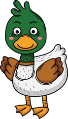 illustration of goose outline white on background vector