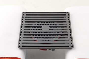 10x10cm Floor Drain Water Outlet with Filter for Underground Use – Isolated on White Background
