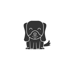 Dog icon on white background. Silhouette dog icon animal concept.