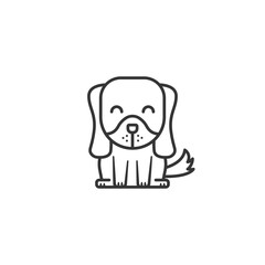 Dog icon on white background. Outline dog icon animal concept.