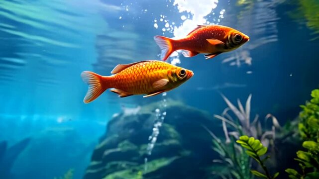 fish in aquarium video 