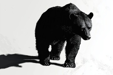 A side profile silhouette of a bear with subtle fur details, set against a gradient background.