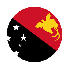 Round Papua New Guinea flag icon