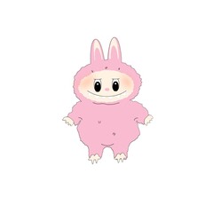 Cute pink monster cartoon jpg file type