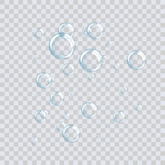 water bubbles on transparent background, for water designs