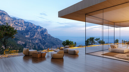 Obraz premium Nature-inspired modern architecture with stunning views