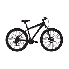 Fototapeta premium Abstract Mountain Bike Silhouette on White Background