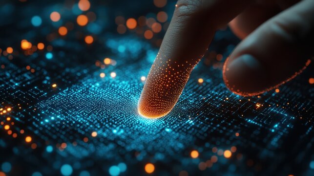 Fingertip to circuitry, exploring the connection between human touch and digital interface in modern technology