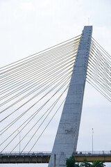 Obraz premium The Siak IV Bridge or also called Sultan Abdul Jalil Alamuddin Syah Bridge which is located in the city of Pekanbaru stretches over the Siak River.