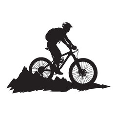 Fototapeta premium Creative Mountain Bike Silhouette for T-shirt Graphics