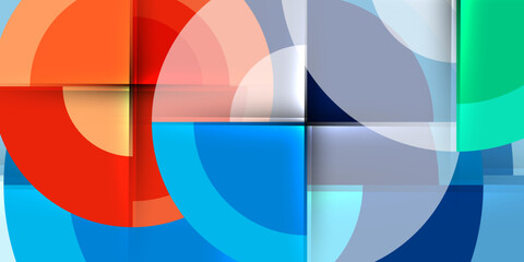 Techno circles and semi circles. Vector Illustration For Wallpaper, Banner, Background, Card, Book Illustration, landing page