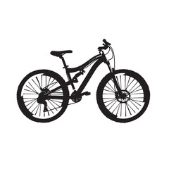 Isolated Mountain Bike Silhouette Design on White Background