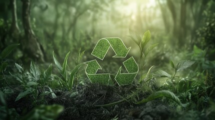 Sustainable practices for environmental conservation in lush forest settings a nature-focused digital illustration