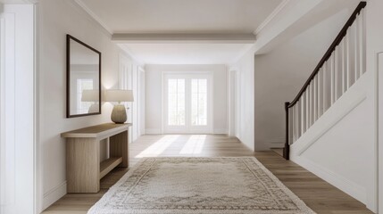 Bright Scandinavian Entryway with Light Wood Accents