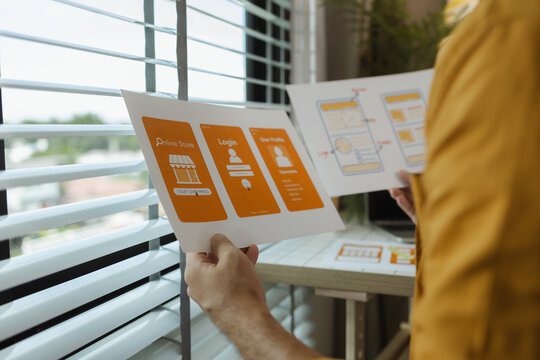 A web developer is analyzing data from his ideas to develop the structure and components of a digital product that best meets the needs of users, ux, ui, interface, experience