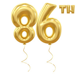 86th Anniversary Gold Balloon