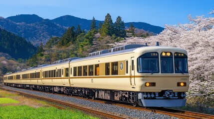 Scenic Train Passing Through Tunnel Surrounded by Nature