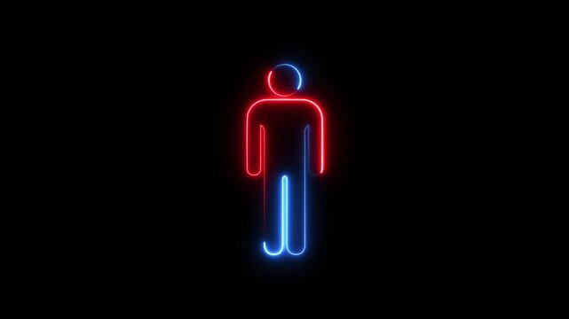 colorful man icon animated on a black background. people animation icon man person male contact animated.