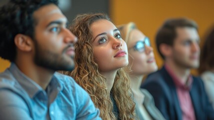 Obraz premium Young professionals attending a business workshop or seminar