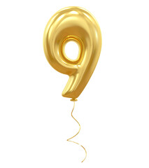 Gold Balloon Number 9