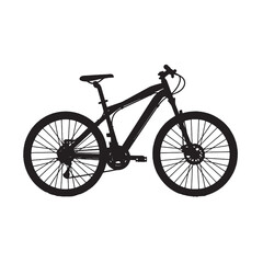 Mountain Bike Silhouette Vector Illustration on White