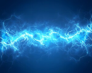 Naklejka premium A vibrant display of electric blue lightning bolts against a dark background.
