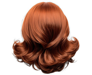 Wig front view, isolated on white, stylish design for modern fashion enthusiasts.