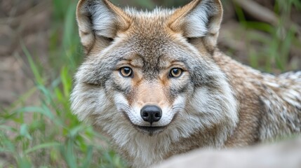 Naklejka premium Close Up Portrait of a Coyote in the Wild Wildlife Photography Mammal Nature
