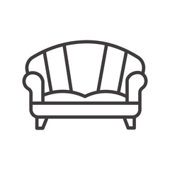 Couch thin liner icon vector.