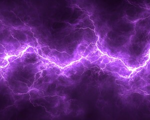 A vibrant display of purple lightning against a dark background, evoking energy and power.