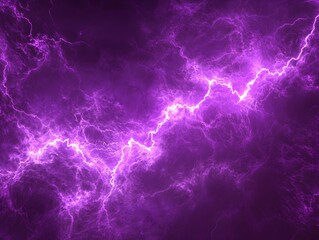 Fototapeta premium A vibrant display of purple lightning against a dark stormy backdrop.