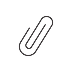 Paperclip thin liner icon vector.