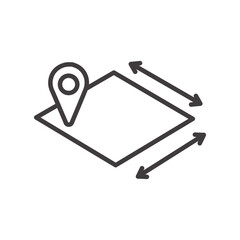 Plot Location thin liner icon vector.