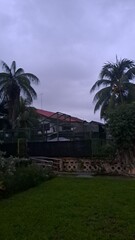 Rainy Evening In Residential Area Of Singapore